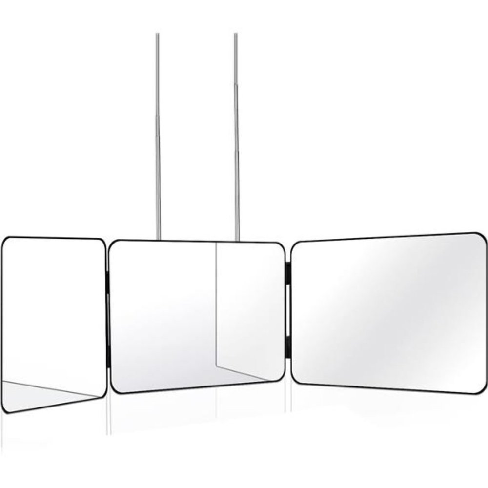3 Way Mirror for Self Hair Cutting Tools with Height Adjustable 360 Trifold